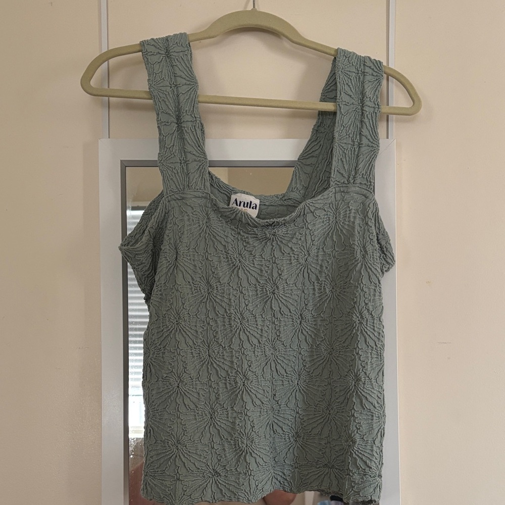 Arula Sage Textured Tank Top